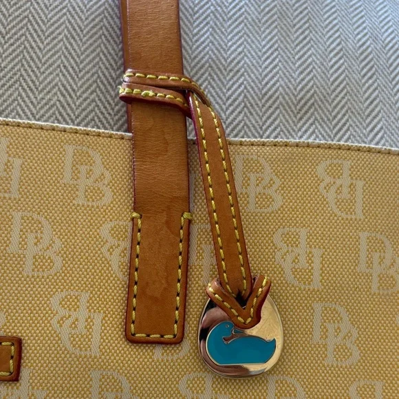 Vintage Dooney & Bourke Brown Monogram Canvas Tote